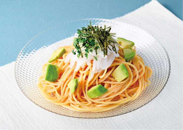 トリュフ香る いかとたらこの冷製パスタ